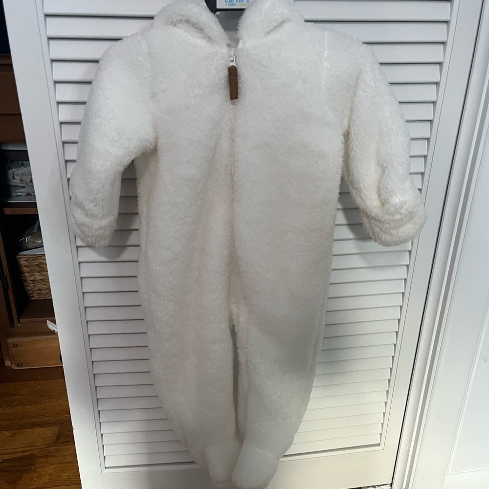 Carter's Soft White Baby Fleece Onsie